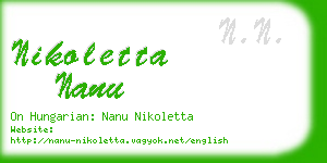 nikoletta nanu business card